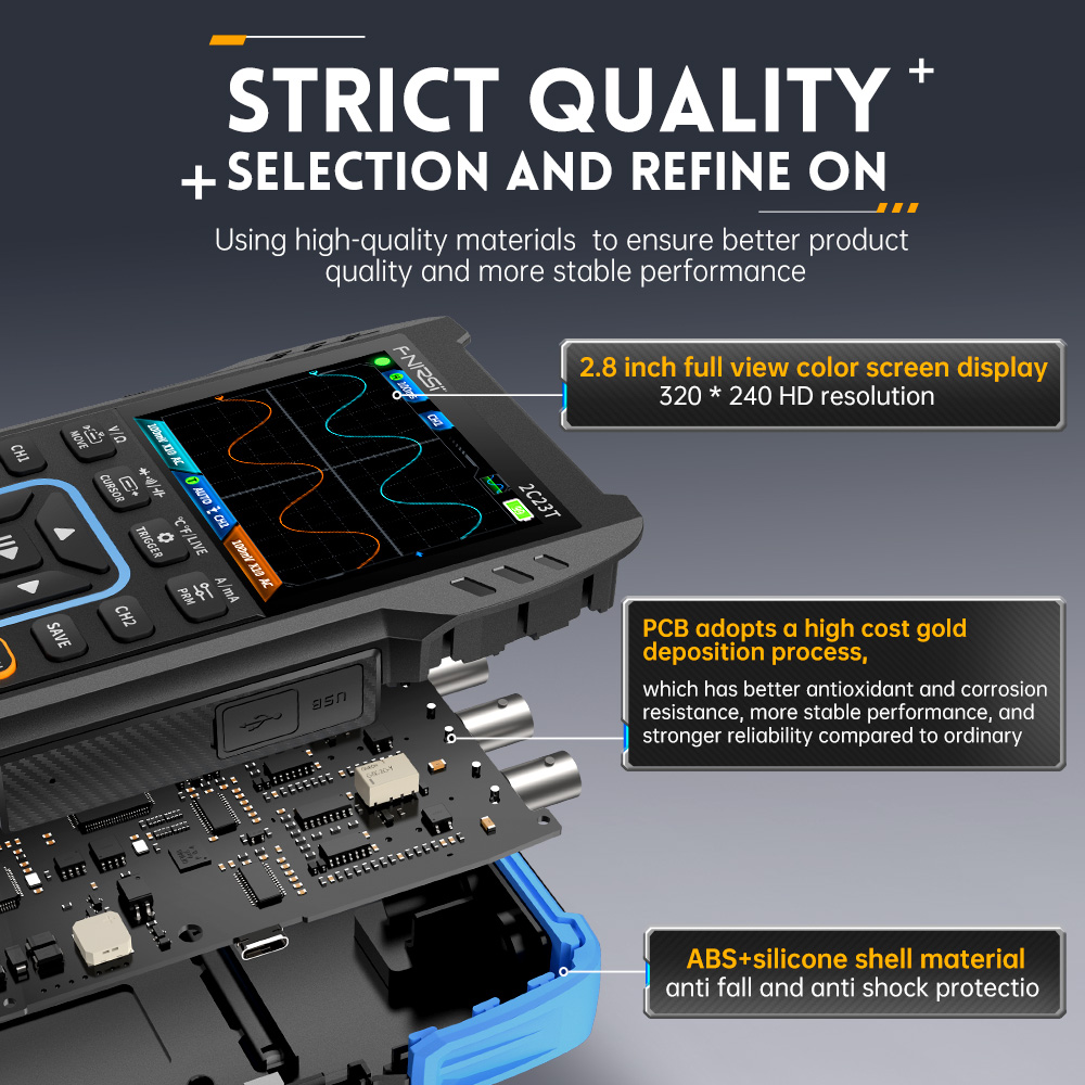 2C23T – cyfrowy oscyloskop 3 w – Fnirsi Digital Oscilloscope Handheld recenzja i cena