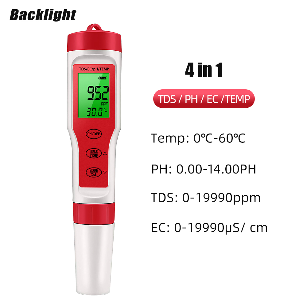 Miernik TDS PH 4 w 1, miernik  – Ph Meter Digital Water Tester recenzja i cena
